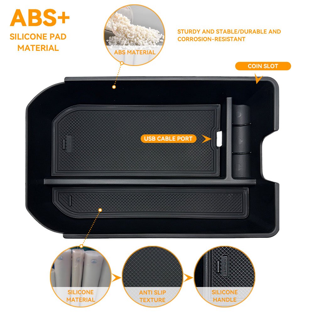Interior Central Control Storage Box Tray Compatible Armrest Hidden Drawer Cup Holder for Toyota Land Cruiser Prado 250