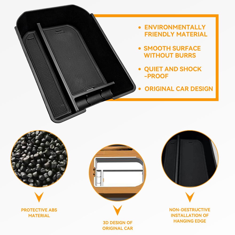 Interior Central Control Storage Box Tray Compatible Armrest Hidden Drawer Cup Holder for Toyota Land Cruiser Prado 250