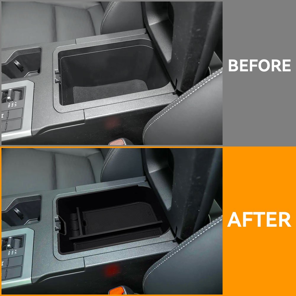 Interior Central Control Storage Box Tray Compatible Armrest Hidden Drawer Cup Holder for Toyota Land Cruiser Prado 250