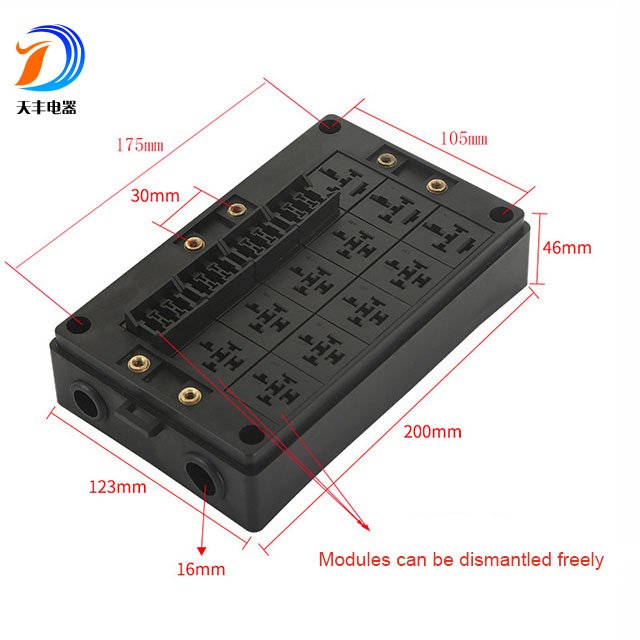 Universal 12V Automotive Relay Fuse Box Block for Auto Application