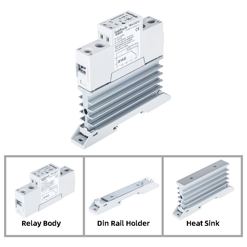 TRA23D40L 40A DC AC Smart Auto Solid State Relay Board 3V-32VDC in Out 24-280VAC SSR Relay Module Din Rail With Base