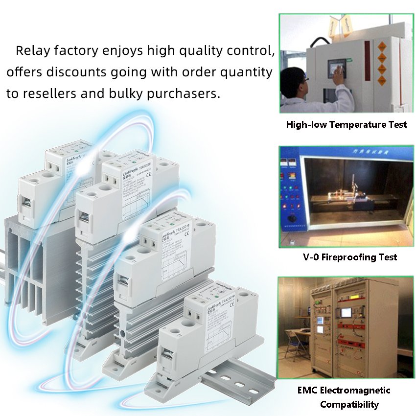 TRA23D40L 40A DC AC Smart Auto Solid State Relay Board 3V-32VDC in Out 24-280VAC SSR Relay Module Din Rail With Base