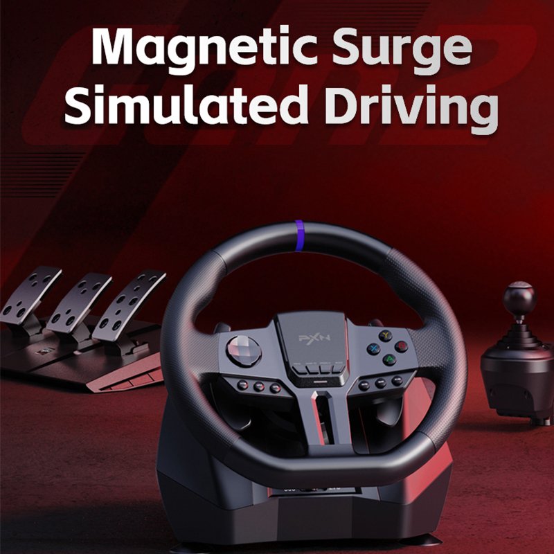 Hot Sale PXN V9 Gen2 900 Degree Car Game Simulator Racing Gaming Steering Wheel For Pc Ps4 Switch