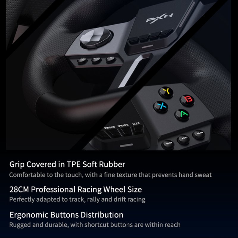 Hot Sale PXN V9 Gen2 900 Degree Car Game Simulator Racing Gaming Steering Wheel For Pc Ps4 Switch
