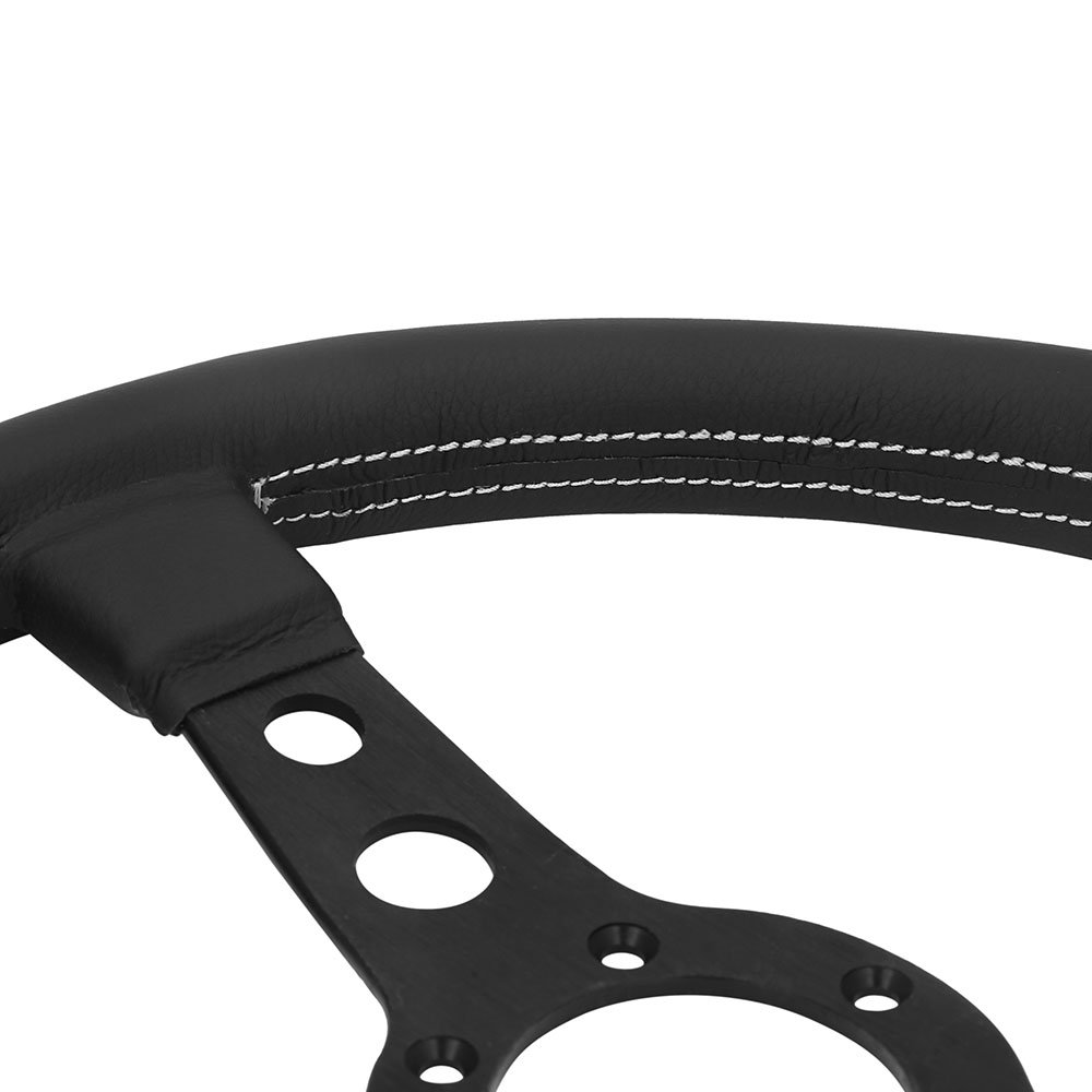 Car Modified Steering Wheel,14 inch 350mm Universal Real leather Aluminum Alloy Flat Racing steering wheel