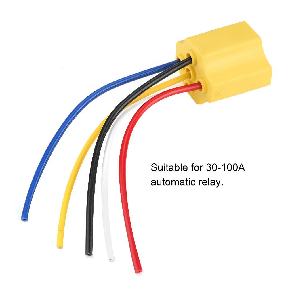 5 Pin Relay Socket Ceramic 5 Pin Automotive Car Wiring Harness Relay Socket 30-100A