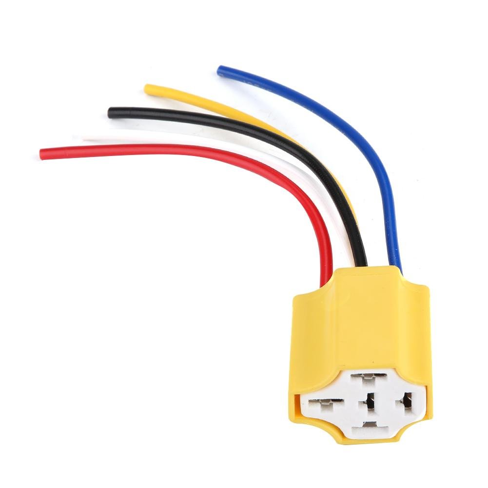 5 Pin Relay Socket Ceramic 5 Pin Automotive Car Wiring Harness Relay Socket 30-100A
