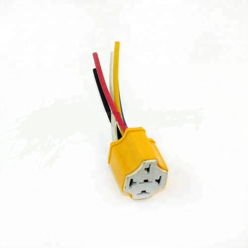 5 Pin Relay Socket Ceramic 5 Pin Automotive Car Wiring Harness Relay Socket 30-100A