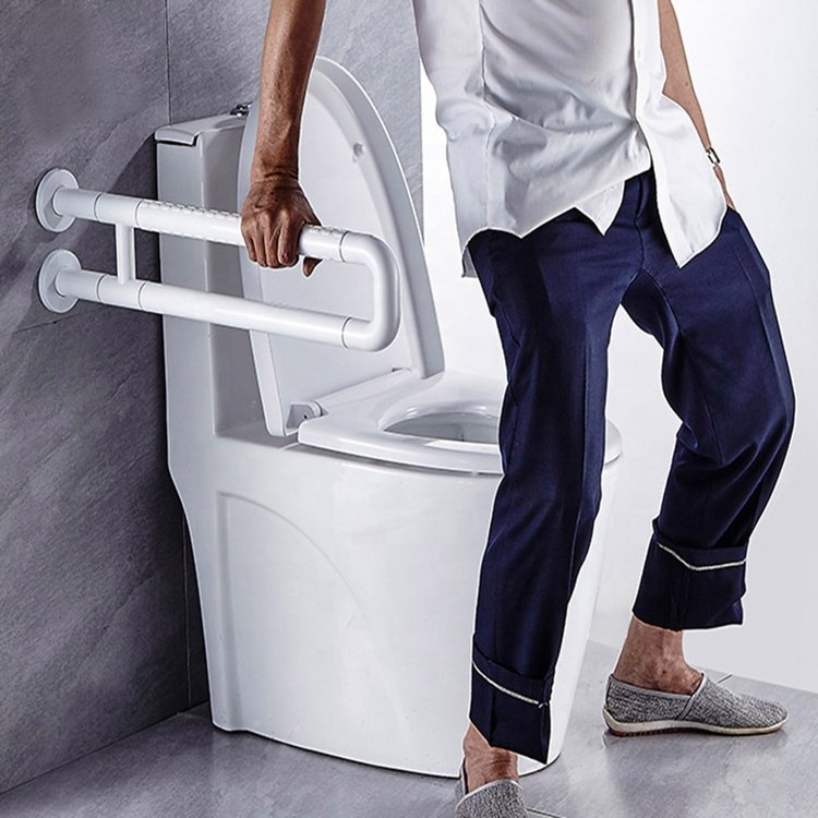 Anti-slip Wall Mounted ABS Coating Washroom Safety Grab Bar for Handicapped Elderly WC Armrest Grab Rail Shower Handle Bars