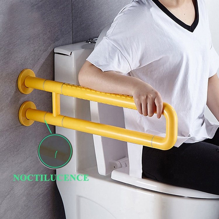 Anti-slip Wall Mounted ABS Coating Washroom Safety Grab Bar for Handicapped Elderly WC Armrest Grab Rail Shower Handle Bars