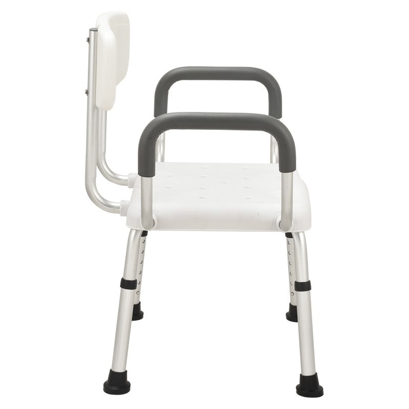 Modern Design Height Adjustable Aluminium Alloy Bath Stool Elderly Bathroom Chair with Armrests for Bathing