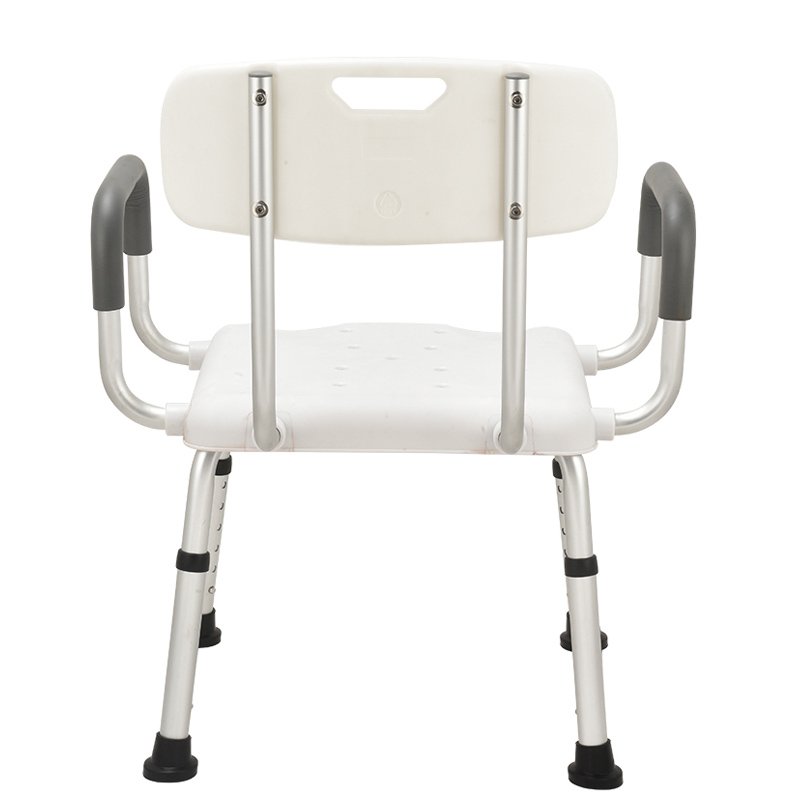 Modern Design Height Adjustable Aluminium Alloy Bath Stool Elderly Bathroom Chair with Armrests for Bathing