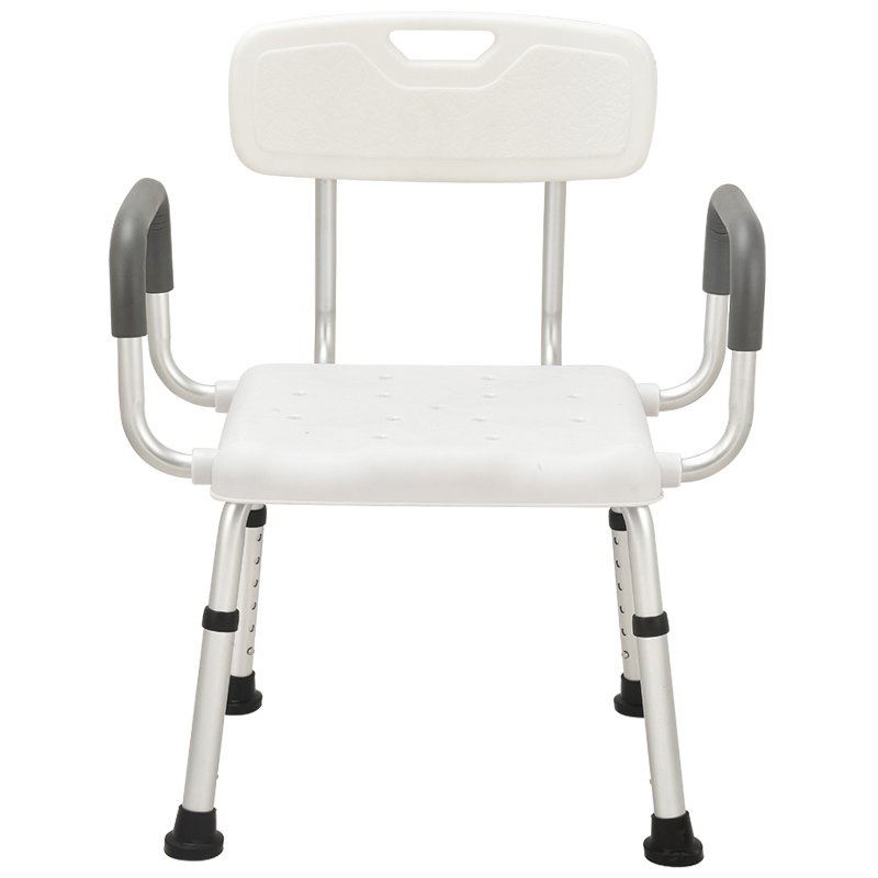 Modern Design Height Adjustable Aluminium Alloy Bath Stool Elderly Bathroom Chair with Armrests for Bathing