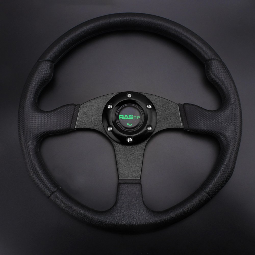 14INCH Drifting Car Racing Sport Wheel Wheel PVC 6 Bolt Universal Flat Dish Steering Wheel