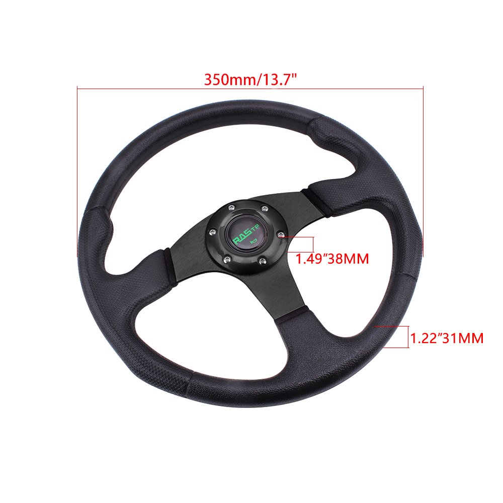 14INCH Drifting Car Racing Sport Wheel Wheel PVC 6 Bolt Universal Flat Dish Steering Wheel