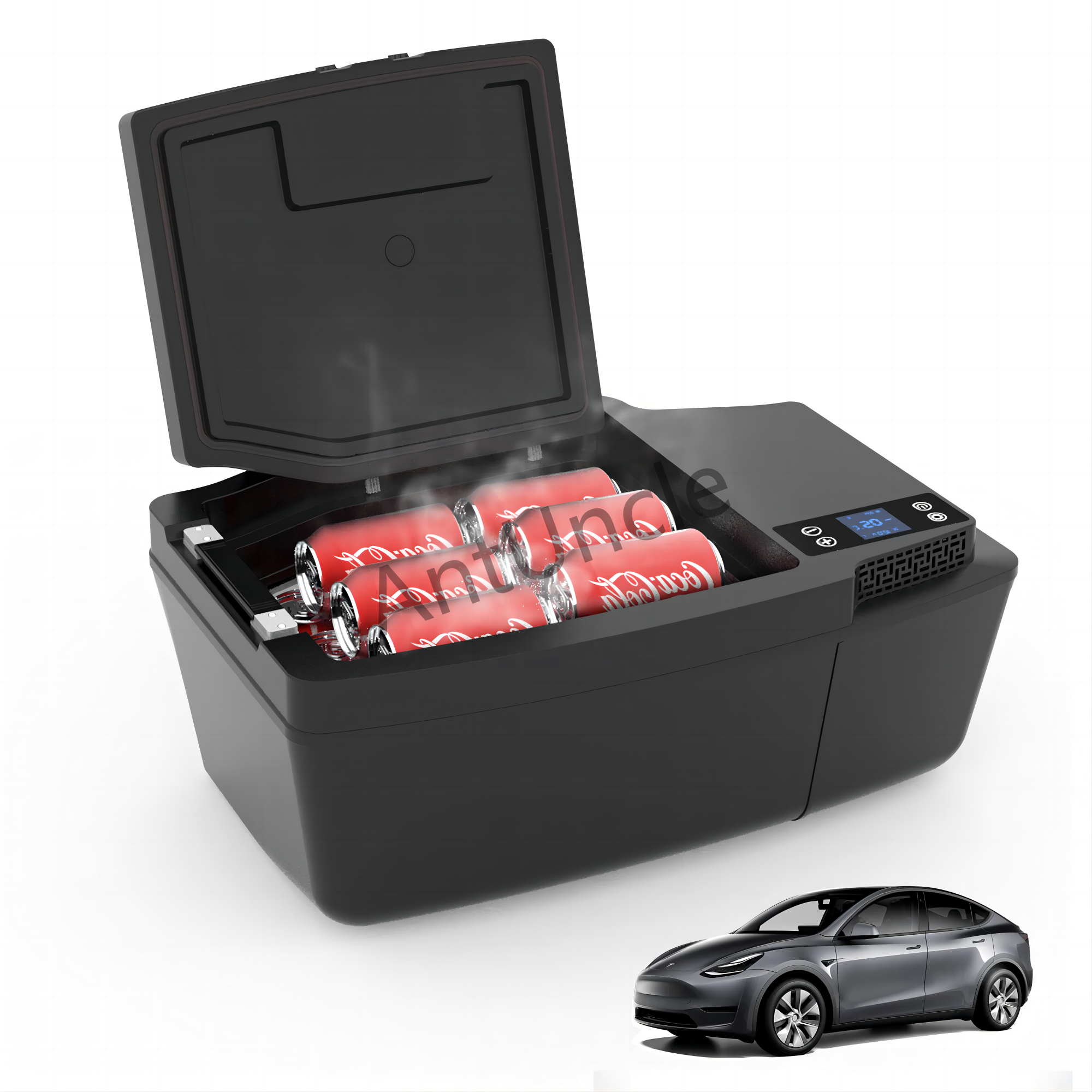 Custom Design 20L 12V/24V Mini Car Fridge with Cooling and Warming for Tesla Car Fridge 3XY Armrest Refrigerator