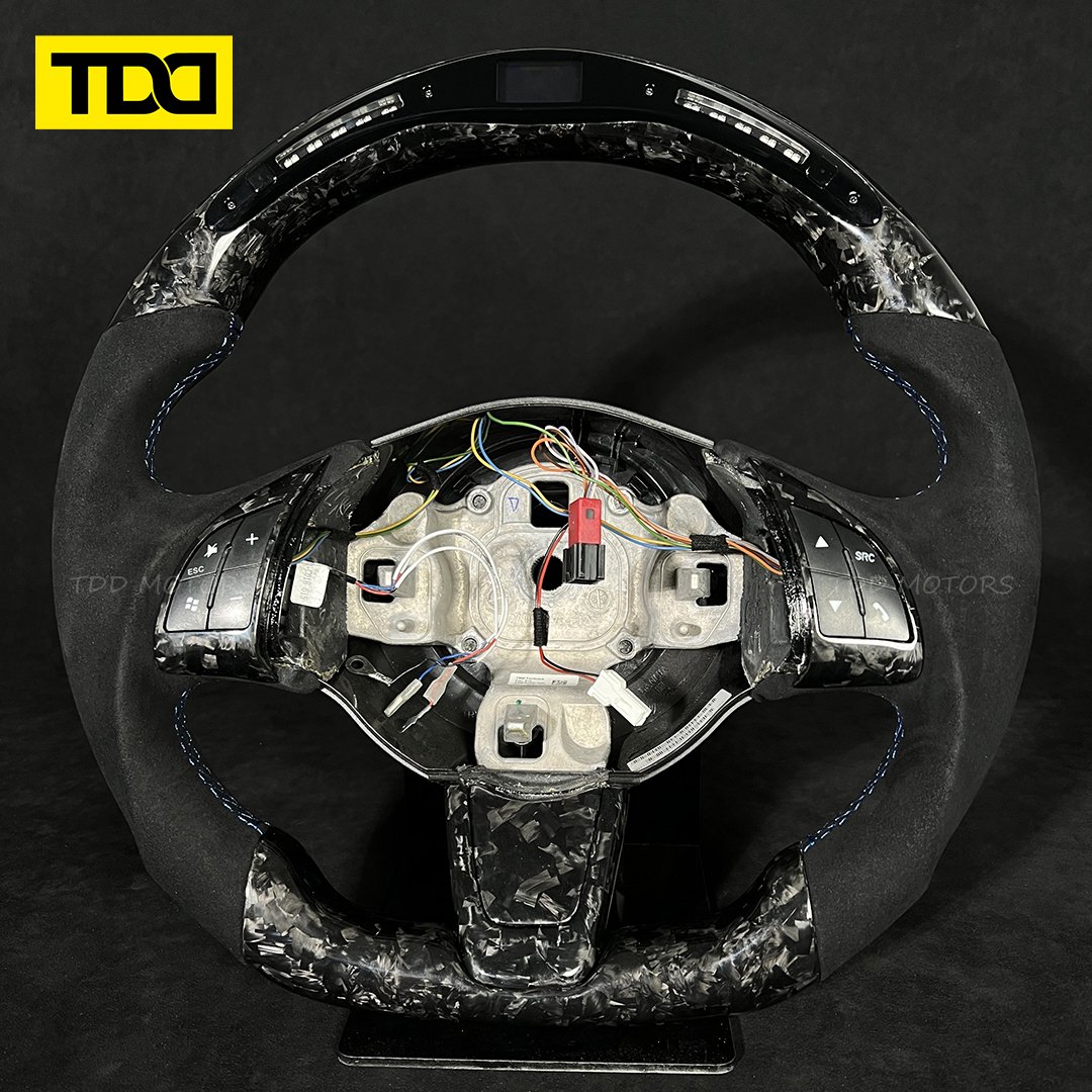 Customized Galaxy PRO LED Carbon Fiber Steering Wheel For Abarth 595 595C 695 695C Fiat 500 500C