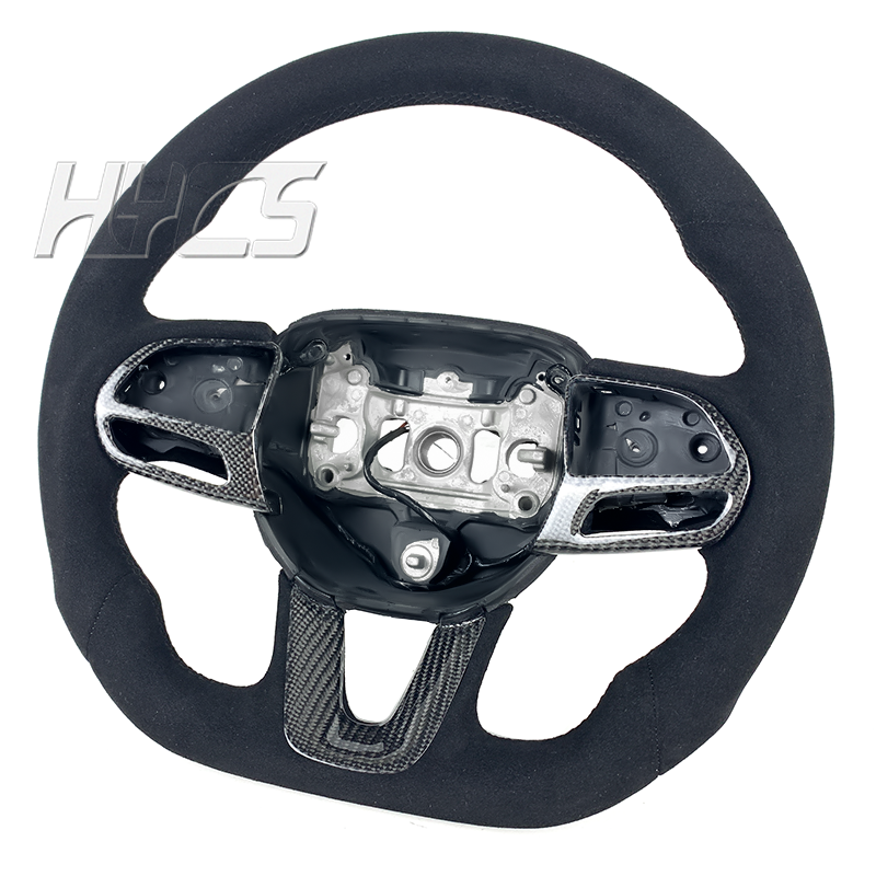Car Interior Accessories Suede Steering Wheel For Dodge Challenger Charger HELLCAT 2015 2016 2017 2018 2019