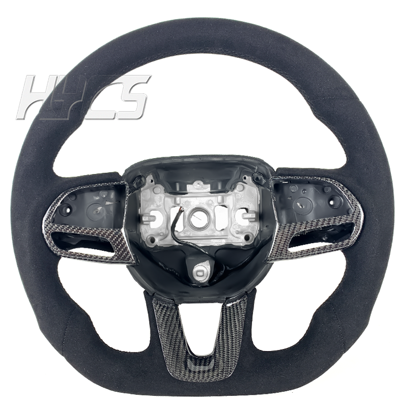 Car Interior Accessories Suede Steering Wheel For Dodge Challenger Charger HELLCAT 2015 2016 2017 2018 2019