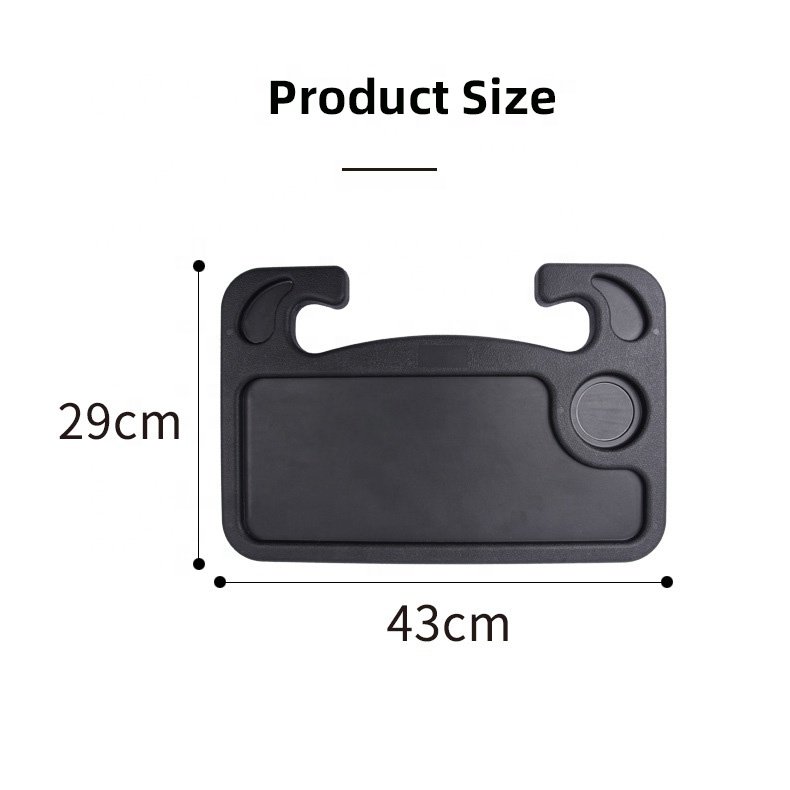 Custom universal plastic heavy duty car steering wheel table desk tray for food eating drink laptop notebook