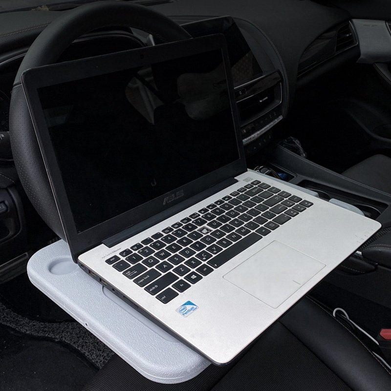 Custom universal plastic heavy duty car steering wheel table desk tray for food eating drink laptop notebook