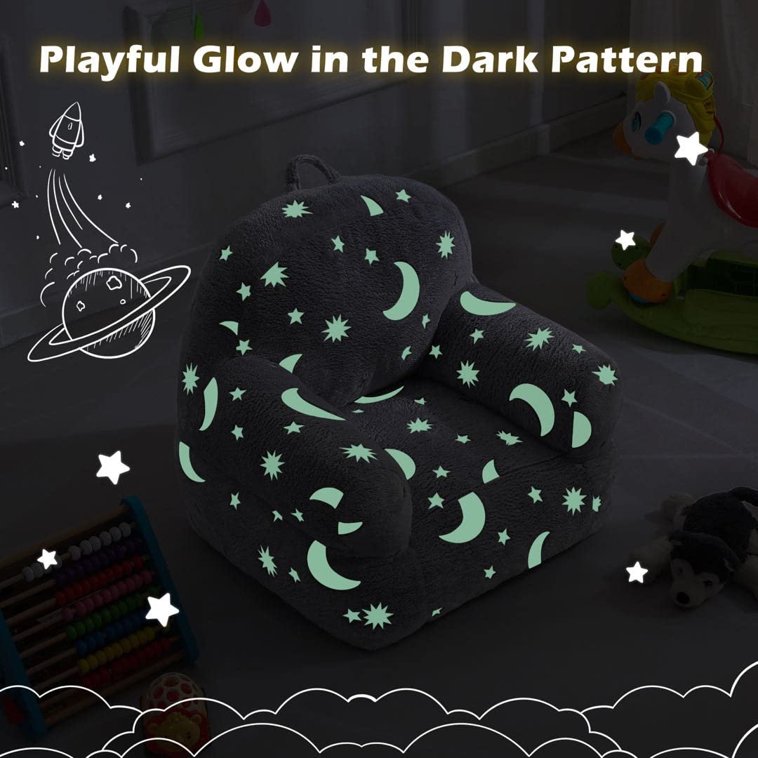 Kingworth Lightweight Mini Sofa Armrest Couch Glow in the Dark Children Bean Bag Chair Kids Couch