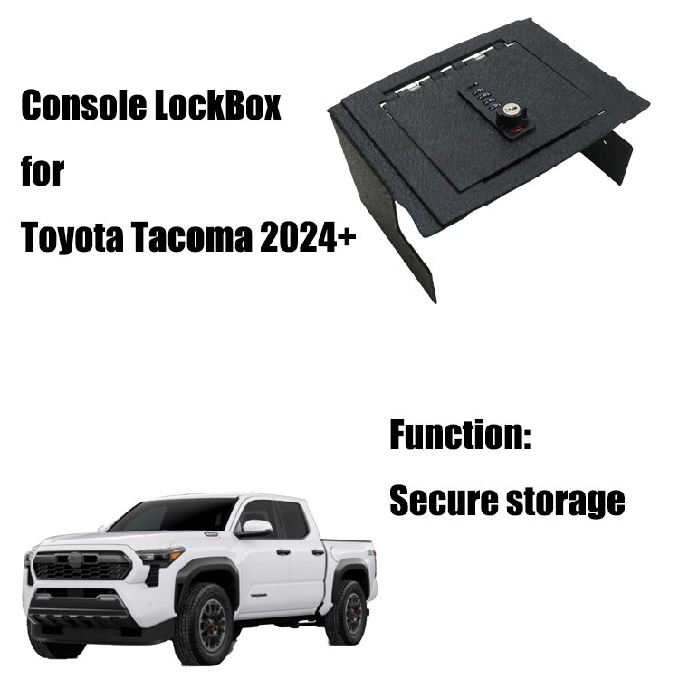 Toyota Tacoma Car Security Storage Accessory Hidden Vehicle Lock Box Console Safe Anti-Theft Interior Accessory Console Safe