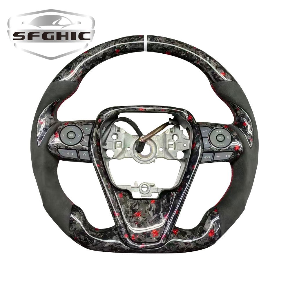 Forge Carbon Fiber Steering Wheel For Toyota Camry Avalon Harrier Corolla land Cruiser Fortuner Hiace Car Accessories