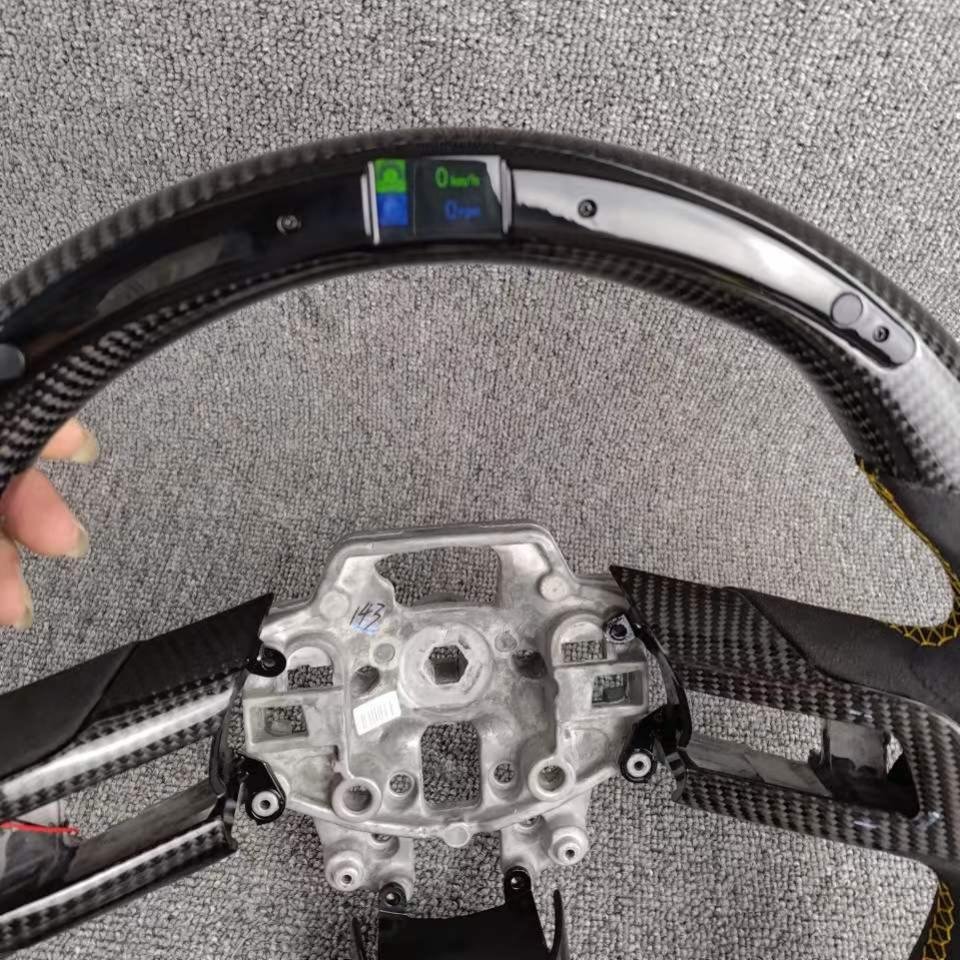 High Quality LED Shift Light Racing Real Carbon Fiber Steering Wheel For Ford Mustang GT 2020 - 2019 Car Steering Wheel