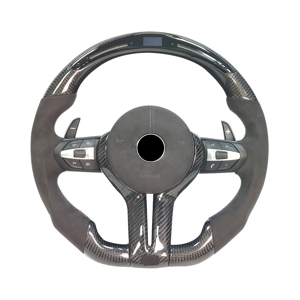Custom Real Forged Carbon Fiber Steering Wheel for BMW F10 F20 F30 G30 G80 E60 E92 M3M4M5M6 335i LED Car Steering Wheel