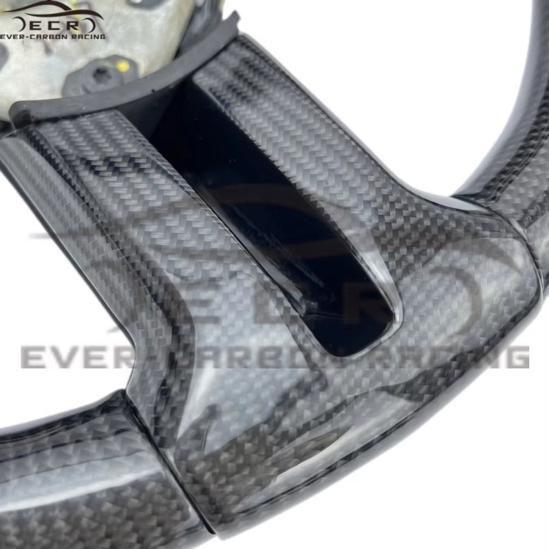 Ever-carbon Racing ECR Interior Accessories Steering Wheel Carbon Fiber Sports 2015 Carton Box Blue Flat Bottom for Ford Mustang