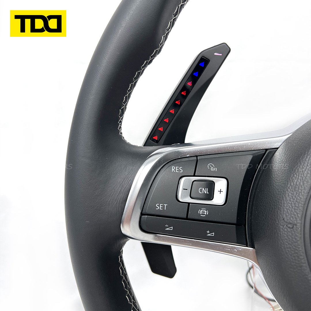 Full Leather Customized Steering Wheel for VW MK7 GTI No Button Airbag Paddle And Trim
