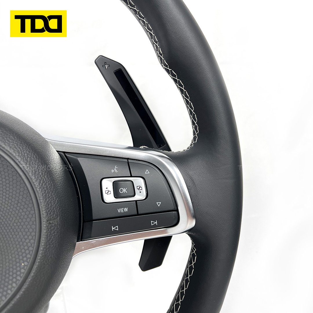 Full Leather Customized Steering Wheel for VW MK7 GTI No Button Airbag Paddle And Trim