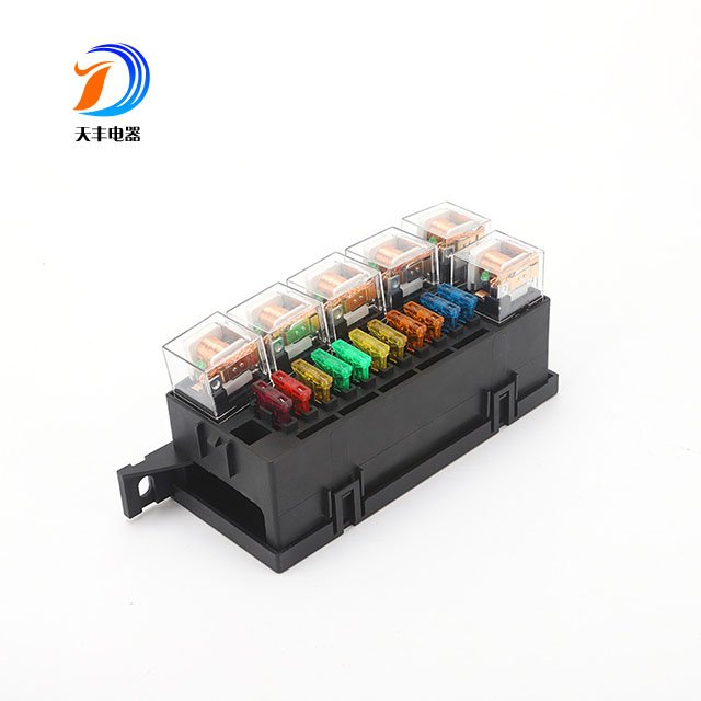 Automotive Fuse Relay Box 12V 6 Slots Relay Block and 11 Slots ATC/ATO Fuse Block for Car