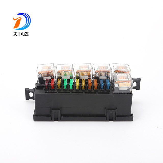 Automotive Fuse Relay Box 12V 6 Slots Relay Block and 11 Slots ATC/ATO Fuse Block for Car