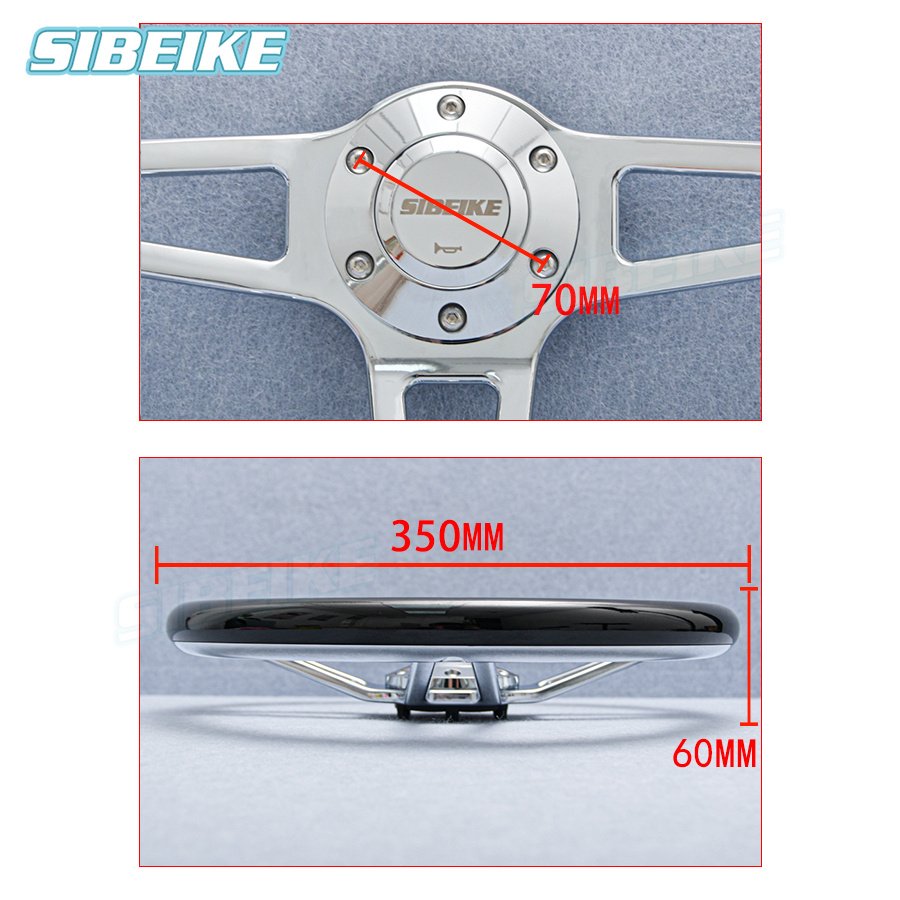 14inch 350mm JDM Car Sport Steering Wheel Universal ABS Black Sim Racing Steering Wheel for Universal Car Accessories