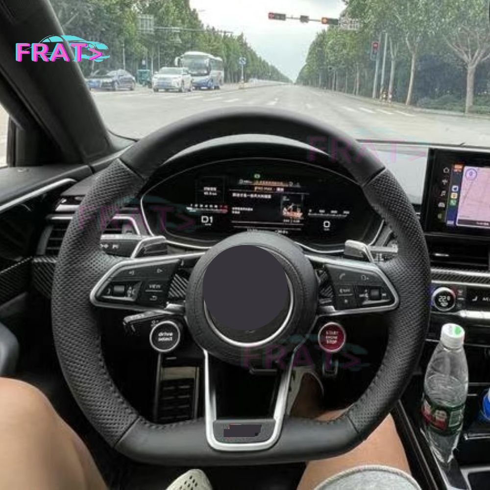 Custom Auto Leather Carbon Fiber Steering Wheel FOR Audi TT TTS R8 GT RS6 RS5 RS7 Q5 Q7 A6 C8 A7 Sport style car STEERING WHEEL