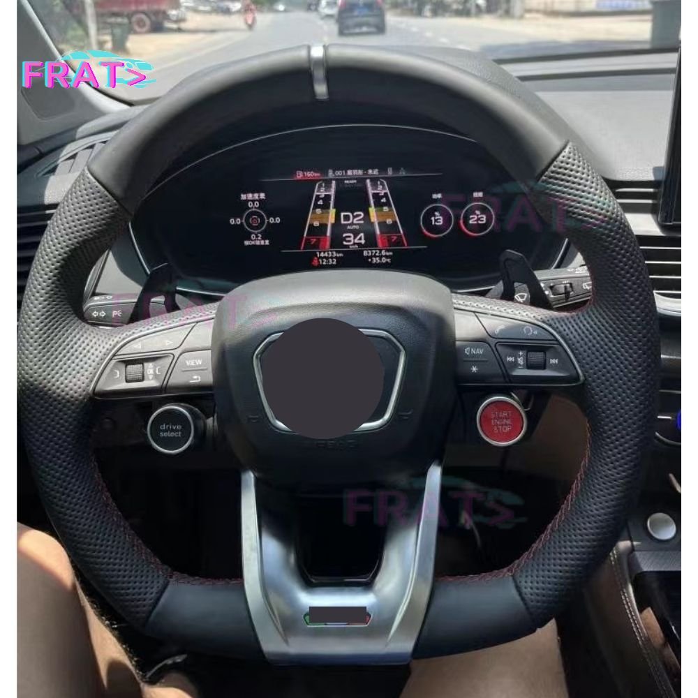 Custom Auto Leather Carbon Fiber Steering Wheel FOR Audi TT TTS R8 GT RS6 RS5 RS7 Q5 Q7 A6 C8 A7 Sport style car STEERING WHEEL