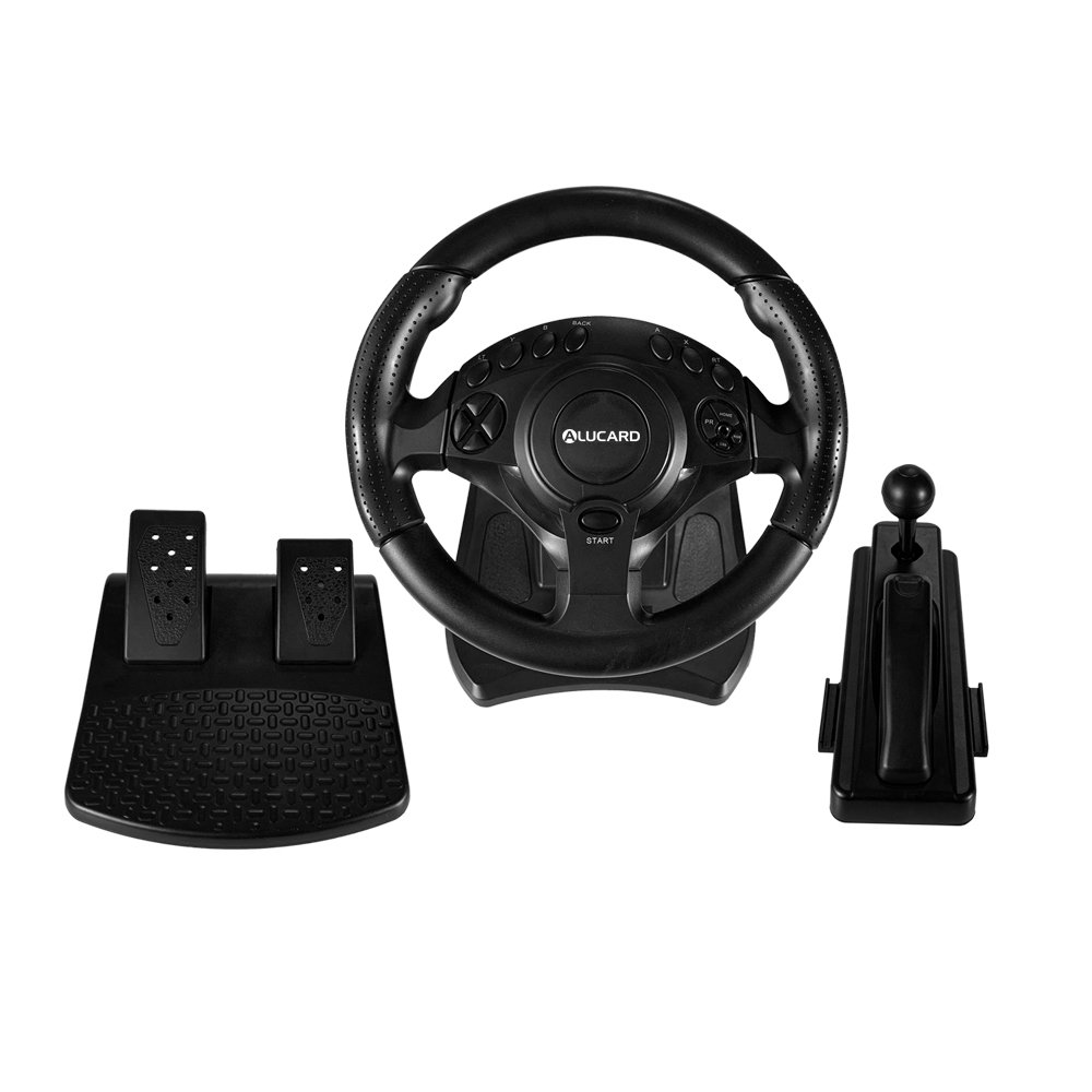 NS-9877 Game Steering Wheel for Switch/X-Box 360/X-box One/PC/PS 4/PS 3 Android 6 in 1 Racing Wheel 270° Steering Car Game Wheel