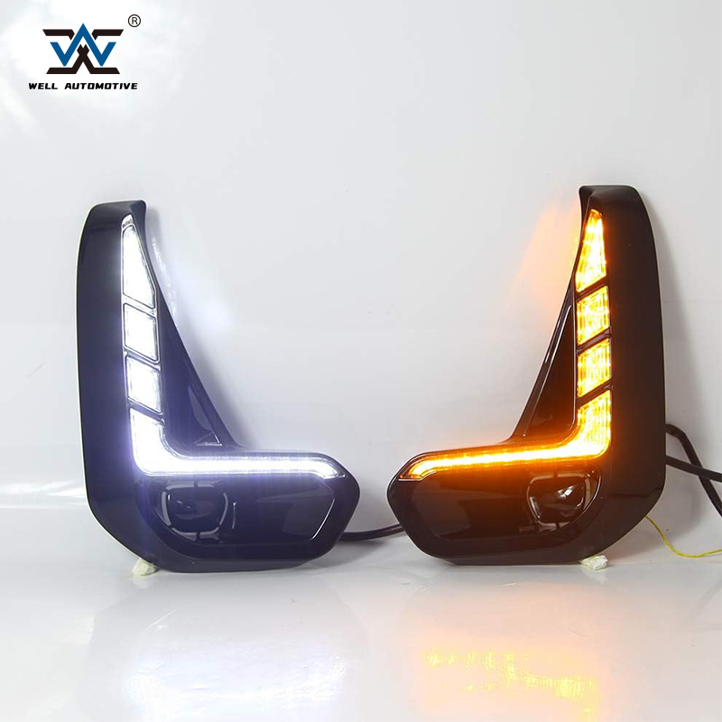 Factory Wholesale Auto Replacement Accessories Black LED Fog Lights DRL Fog Lamps for Hilux Revo 2021