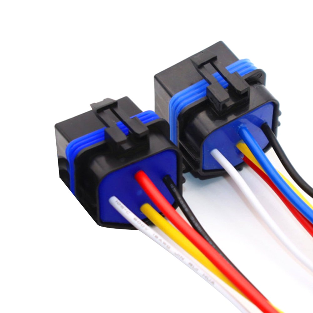 Automobile Relay Sealed Waterproof Integrated Wired DC12V 40A 4Pin Auto Relay + Holder With 140mm Length Wires