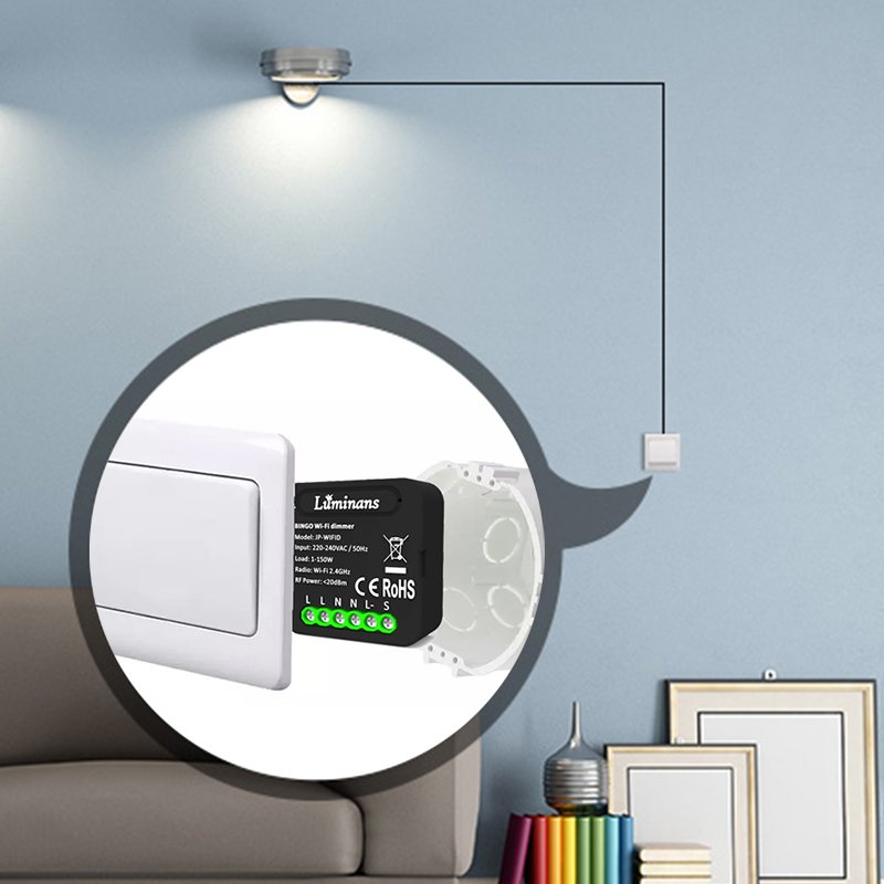 1 Gang Triac Dimmer Module with 0-10V TUYA APP Wireless WIFI Smart LED Light Wall Switch Remote Control Switch
