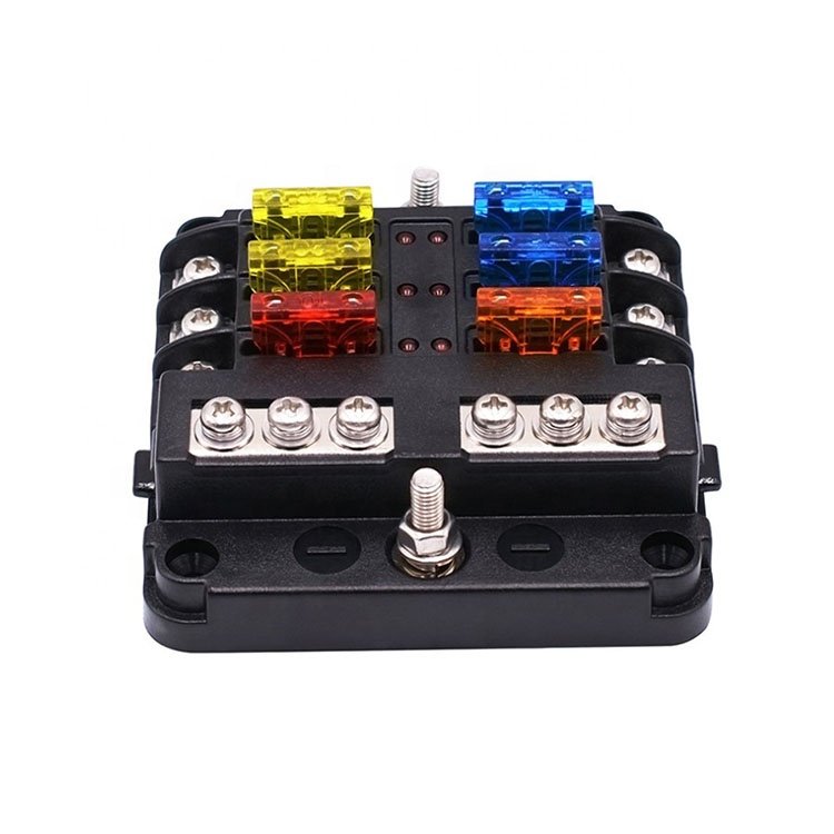 Screw Connection 32V 100A 6 Ways with LED Indication Light Car Fuse Box Relay