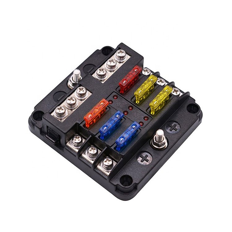 Screw Connection 32V 100A 6 Ways with LED Indication Light Car Fuse Box Relay