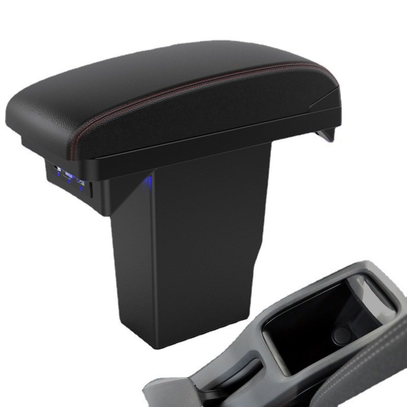 Car USB Armrest Box Central Console Arm Store Content Box Cup Holder With Rise and Down Function Console Armrests Box