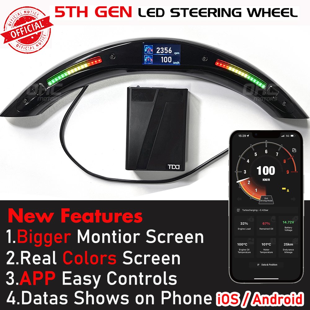 TDD Carbon Fiber LED Steering Wheel for Honda Accord