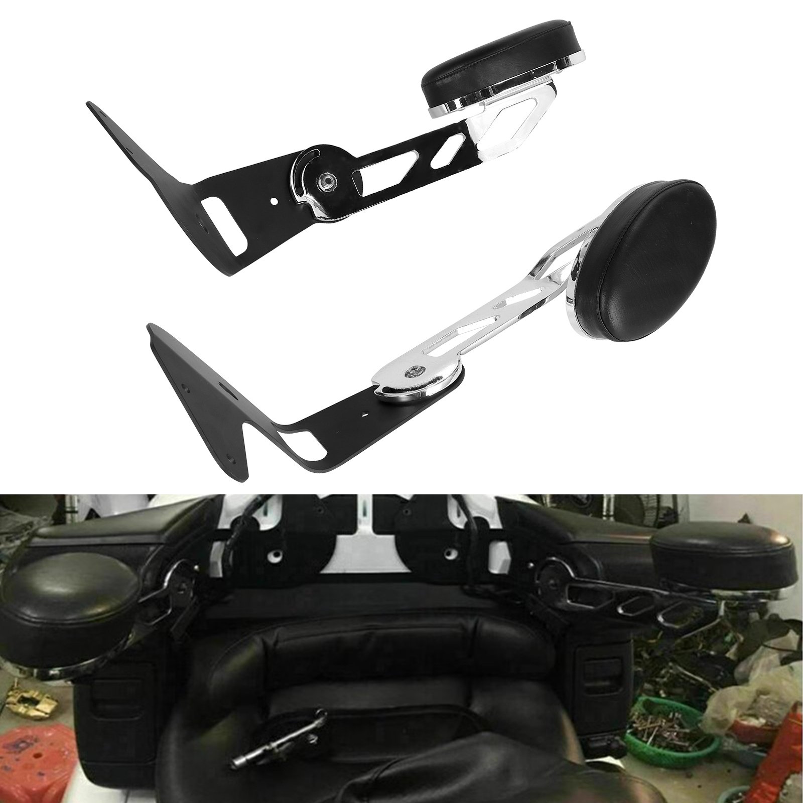 Motorcycle Rear Passenger Armrests for Honda Goldwing GL1800 GL 1800 2001 - 2017 Chrome New Adjustable Armrests Accessories