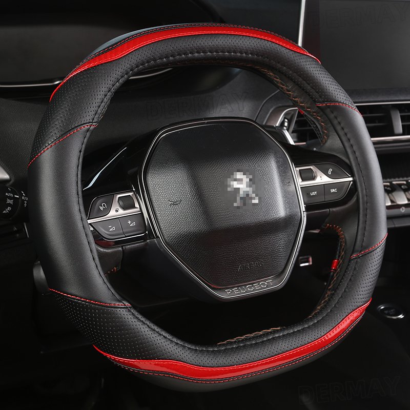 D-type flat bottom dedicated for peugeot 4008 /5008 carbon fibre auto car steering wheel cover