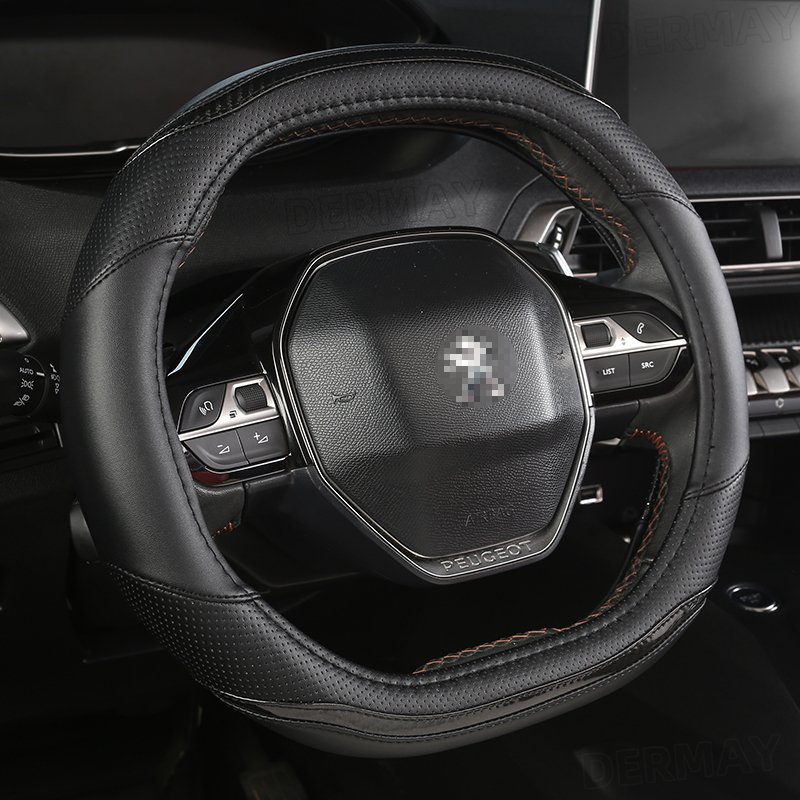 D-type flat bottom dedicated for peugeot 4008 /5008 carbon fibre auto car steering wheel cover
