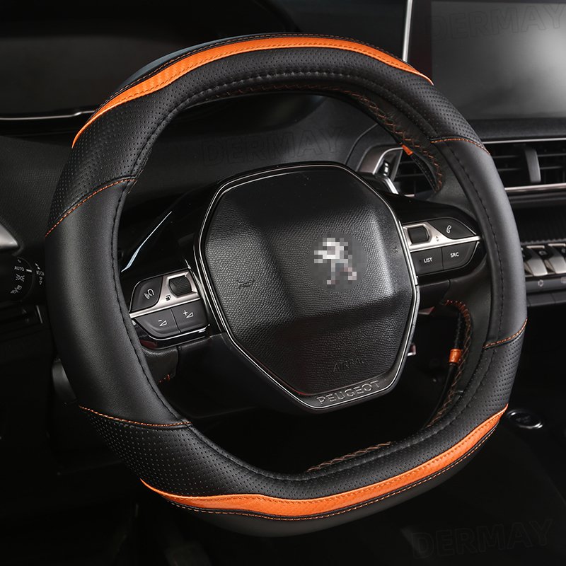 D-type flat bottom dedicated for peugeot 4008 /5008 carbon fibre auto car steering wheel cover